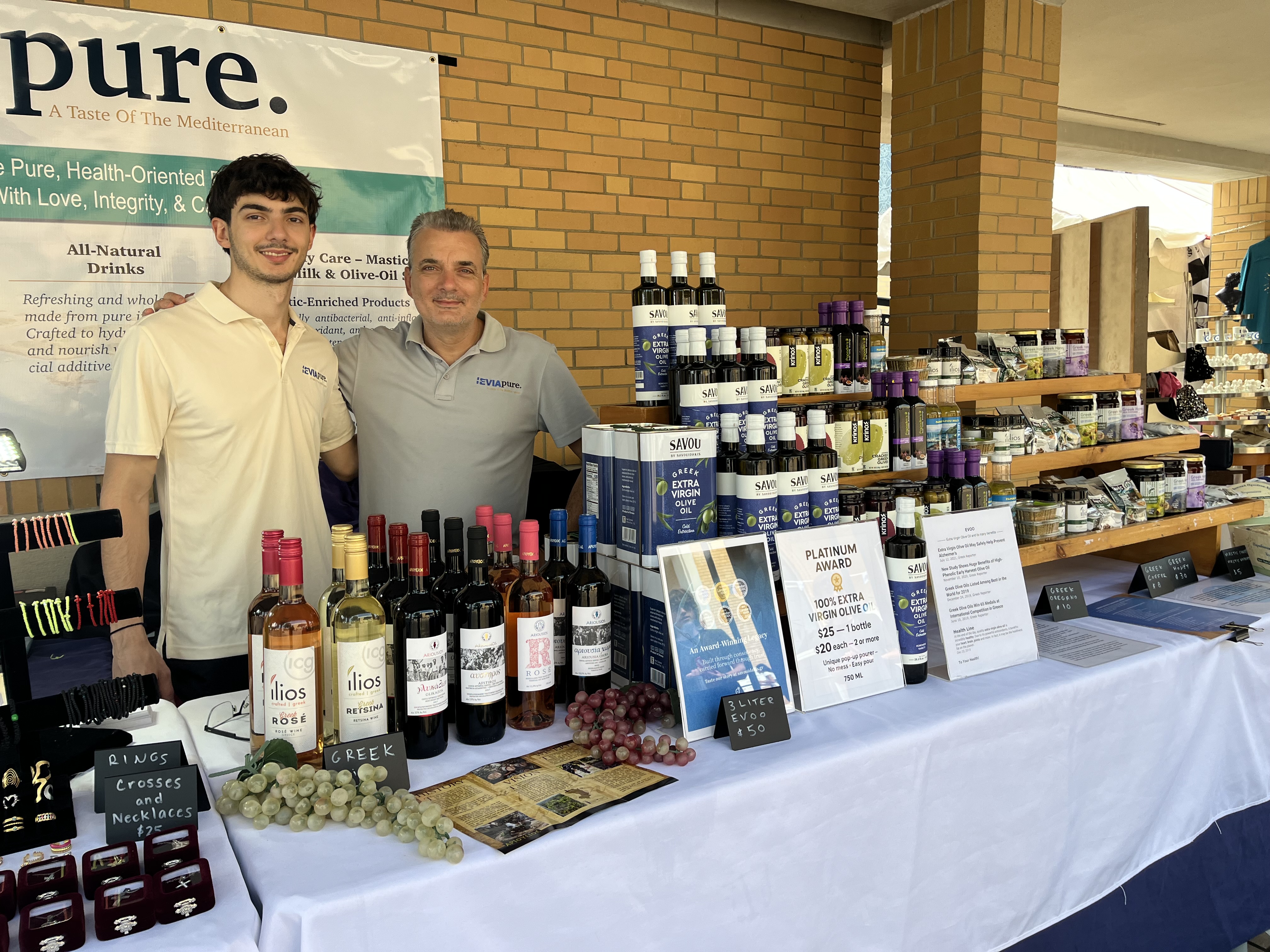 Festival crowd enjoying Greek celebration atmosphere